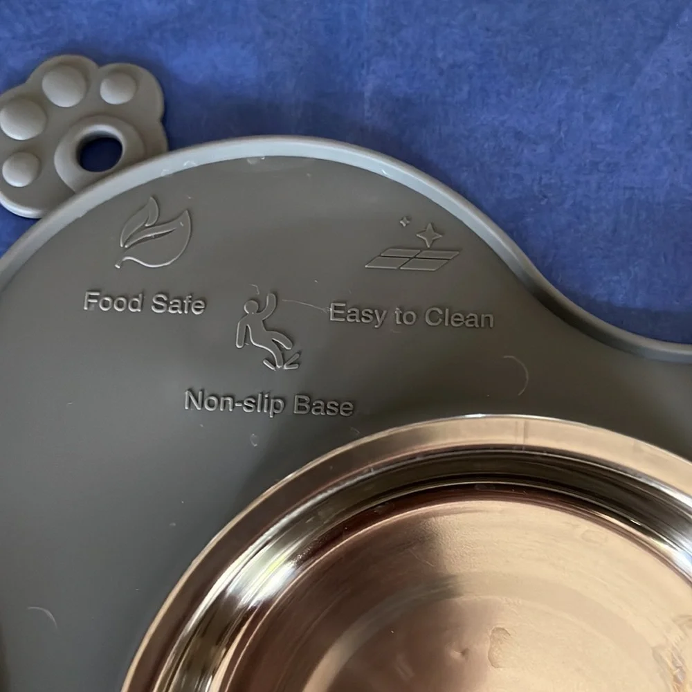 Dog food and water bowl